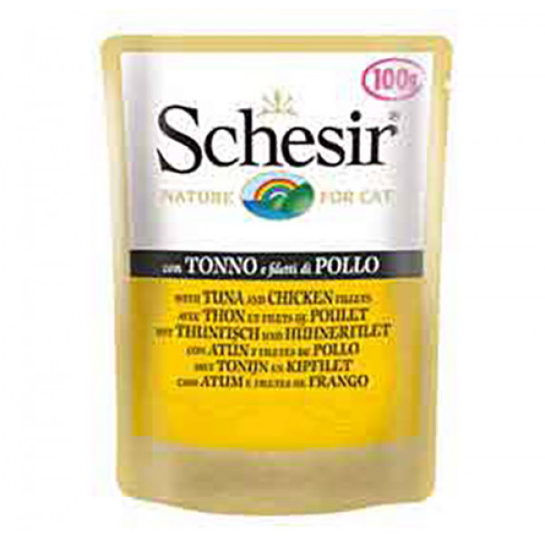 Schesir 100 Gr Ton Balıklı ve Tavuklu Yetişkin Pouch | Yetişkin Kedi Maması