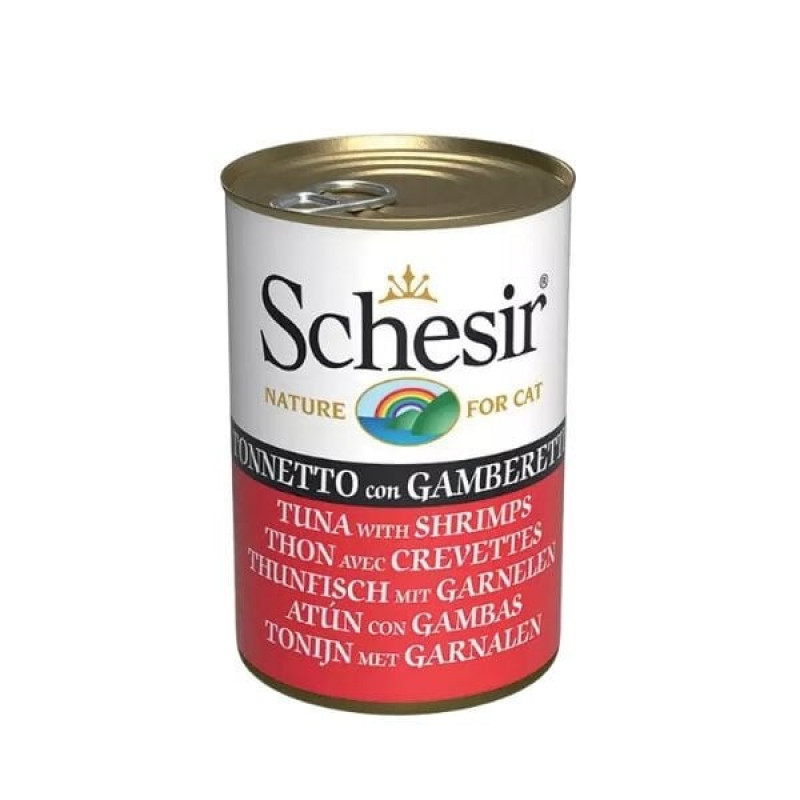 Schesir 140 Gr Jöle İçinde Ton Balık ve Karidesli Yetişkin Konserve Kedi Maması 