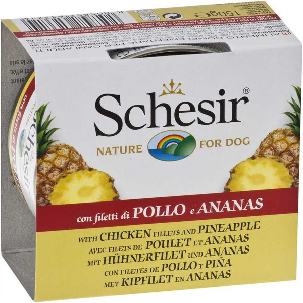 Schesir 150 Gr Fruit Tavuk ve Ananaslı Yetişkin | Yetişkin Köpek Konserve Maması