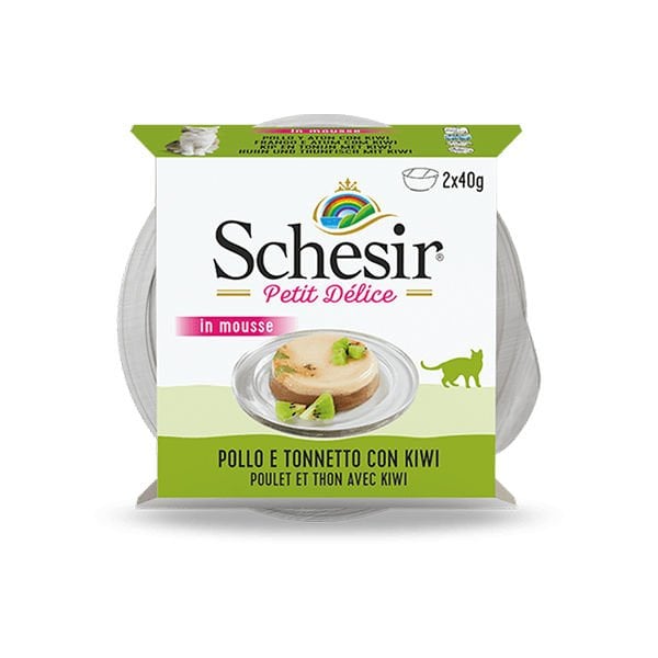 Schesir 2 Adet Delice Ton Tavuk ve Kivi 40 Gr | Yetişkin Kedi Maması