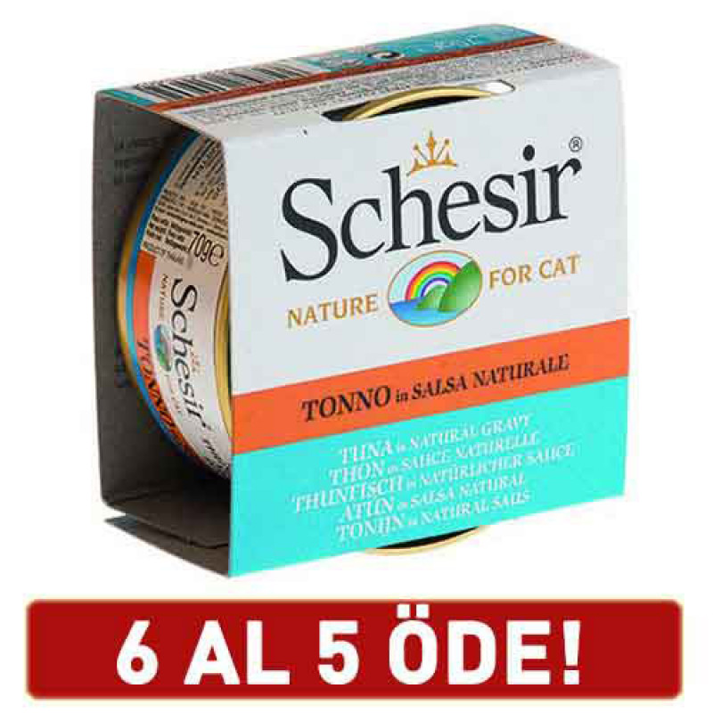 Schesir 6 Adet Gravy Tuna 70 Gr | Yetişkin Kedi Maması