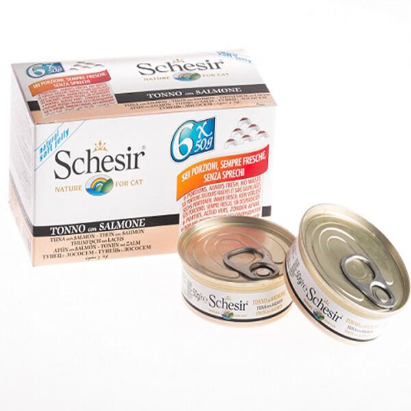 Schesir 6 Adet Gravy Tuna & Salmon 50 Gr | Yetişkin Kedi Maması