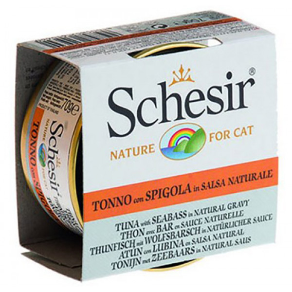 Schesir 6 Adet Gravy Tuna & Seabass 70 Gr | Yetişkin Kedi Maması