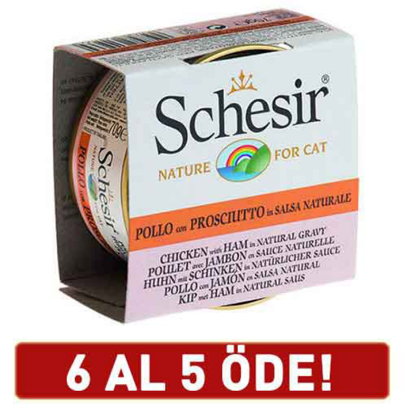 Schesir 6 Adet Tavuklu ve Karidesli Soslu 70 Gr | Yetişkin Kedi Maması
