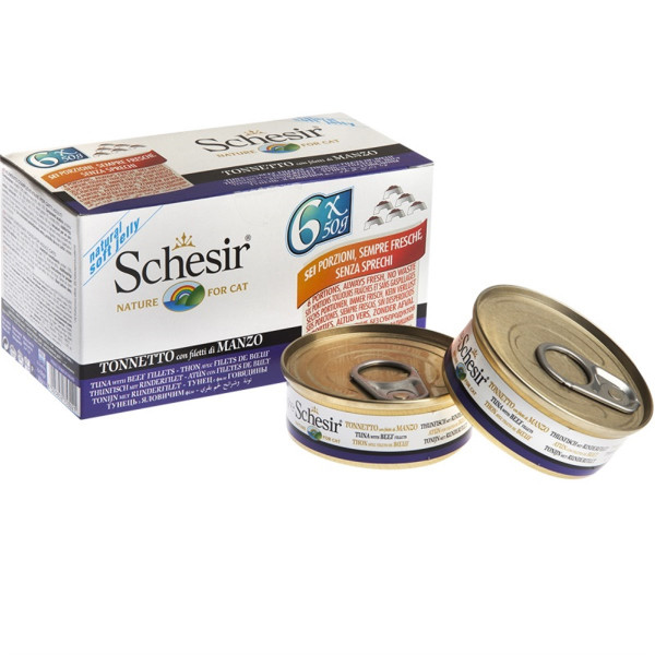 Schesir 6 Adet Tuna & Beef 50 Gr | Yetişkin Kedi Maması
