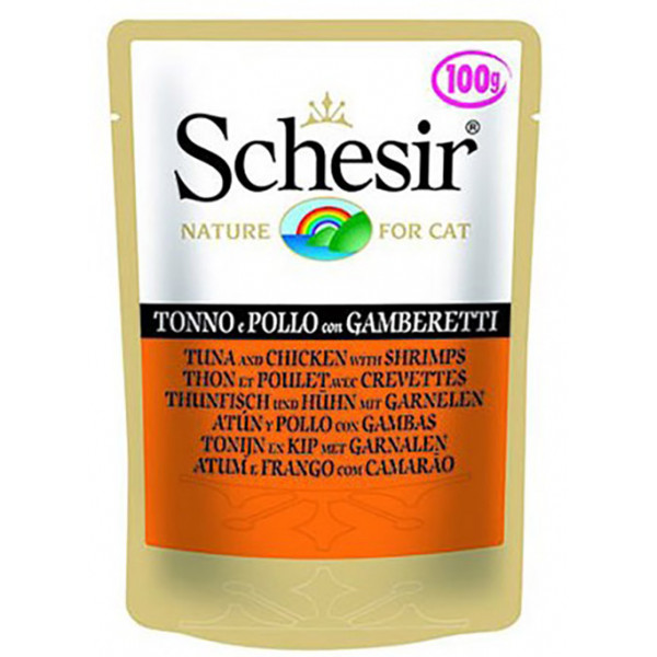 Schesir 6 Adet Tuna, Chicken & Shrimps 100 Gr | Yetişkin Kedi Maması