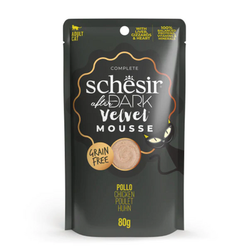 Schesir 80 Gr After Dark Velvet Mousse Tavuk | Tahılsız Kedi Yaş Maması Schesir 80 Gr After Dark Velvet Mousse Tavuk | Tahılsız Kedi Yaş Maması