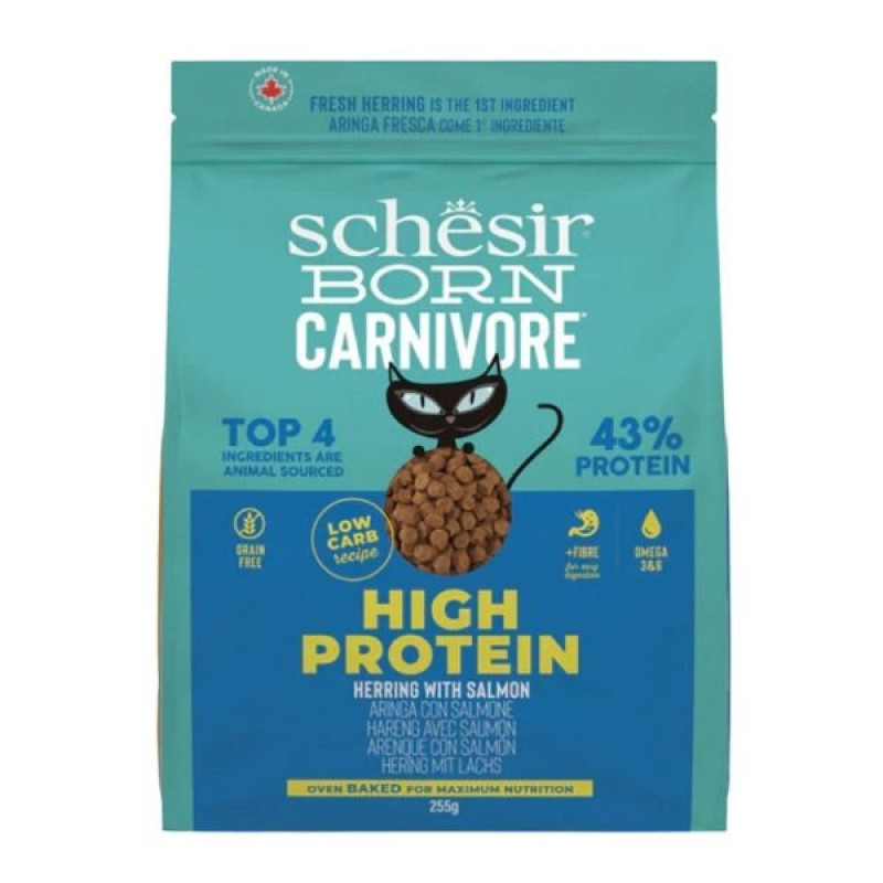 Schesir Born Carnivore  255 Gr Somonlu ve Ringa Balıklı Yetişkin Kedi Maması