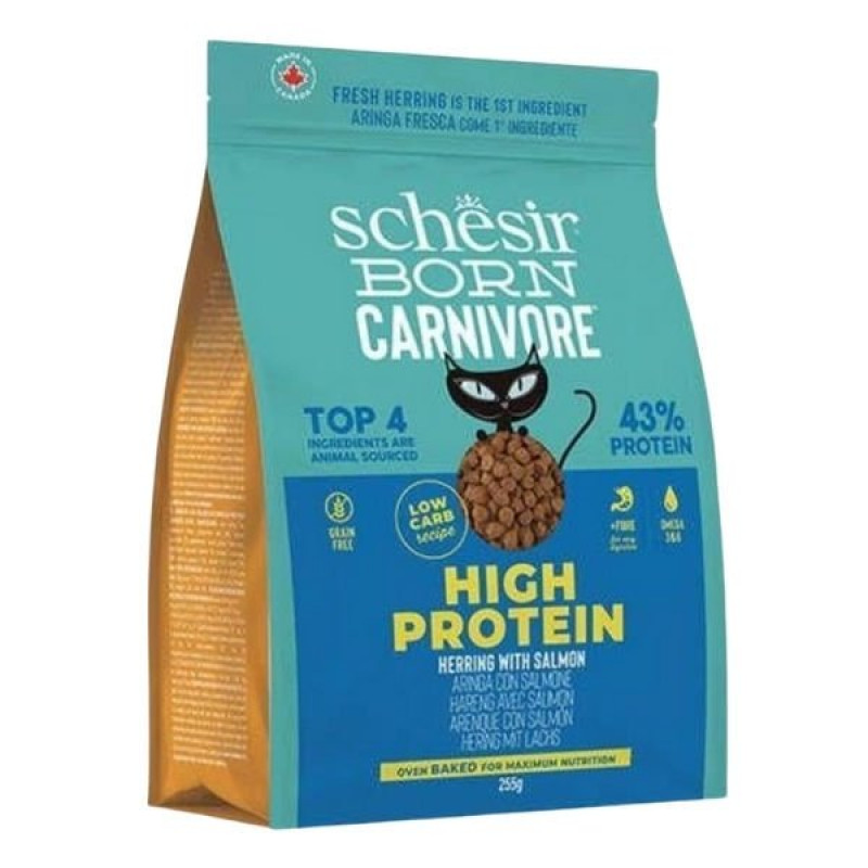 Schesir Born Carnivore  255 Gr Somonlu ve Ringa Balıklı Yetişkin Kedi Maması