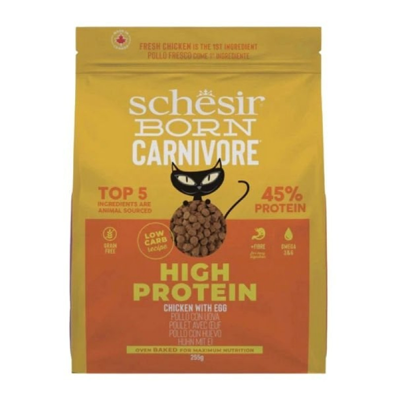Schesir Born Carnivore 255 Gr Tavuk ve Yumurtalı Yetişkin Kedi Maması 