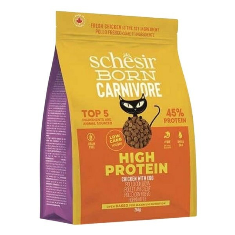 Schesir Born Carnivore 255 Gr Tavuk ve Yumurtalı Yetişkin Kedi Maması 