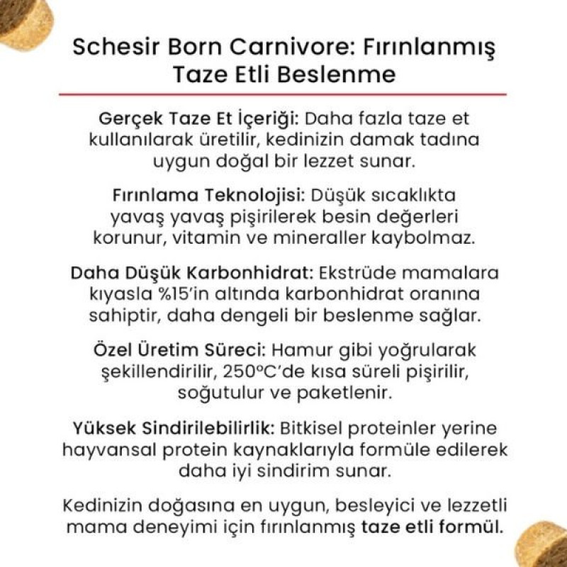 Schesir Born Carnivore 255 Gr Tavuklu Somonlu ve Ringa Balıklı Yetişkin Kedi Maması 