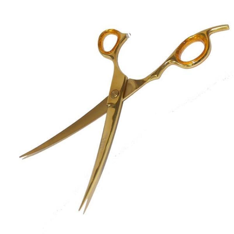 Gold 7 İnç Eğri Makası Altın | Köpek Makası Gold 7 İnç Eğri Makası Altın | Köpek Makası