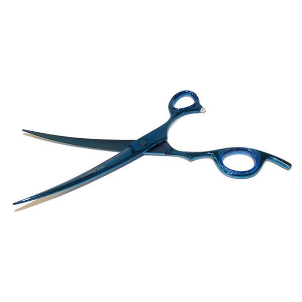 Sgroom 7 İnç Eğri Traş Makası Mavi | Köpek Makası