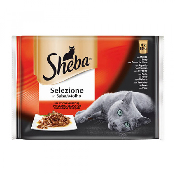 Sheba 4 Al 3 Öde Etli Seçenekli Pouch 85 Gr | Yetişkin Kedi Maması