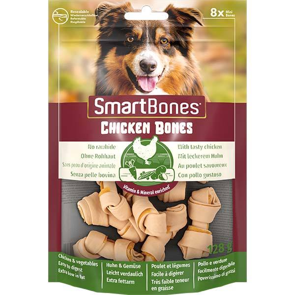 SmartBones 8 Adet Tavuklu Düğüm Köpek Ödül Kemiği Mini 128 Gr