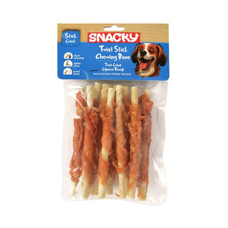 Snacky 100 Gr Twist Stick Tavuk | Köpek Kemik Ödül Maması Snacky 100 Gr Twist Stick Tavuk | Köpek Kemik Ödül Maması