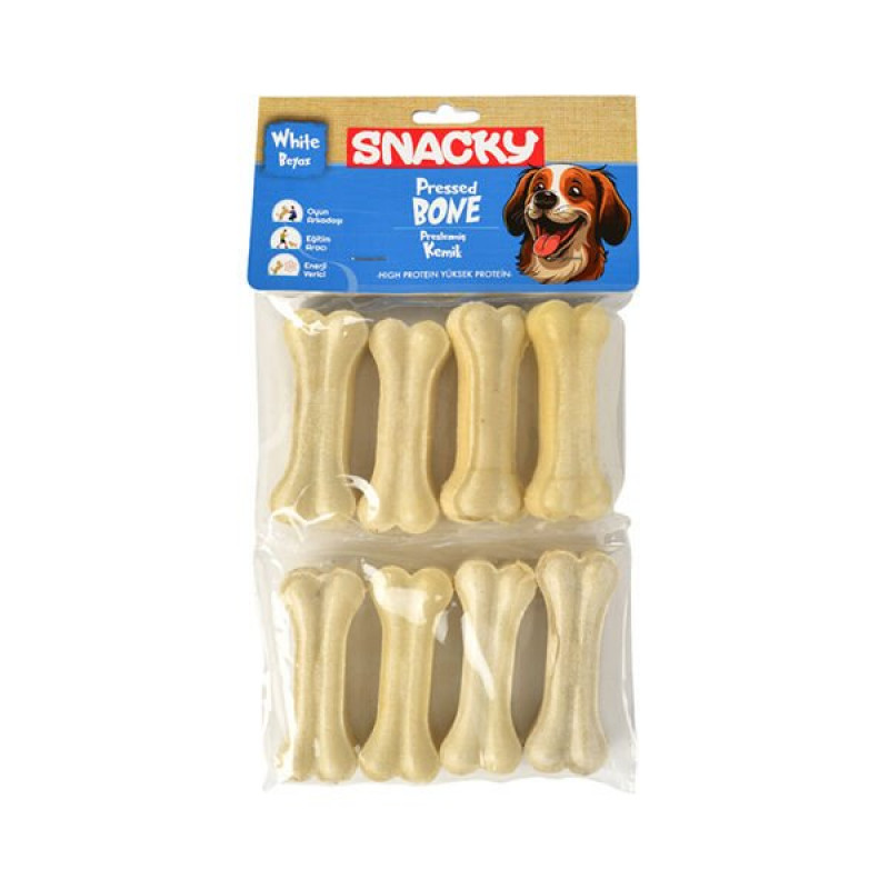 Snacky 180 Gr Beyaz Pres Yüksek Protein | Köpek Press Çiğneme Kemiği Snacky 180 Gr Beyaz Pres Yüksek Protein | Köpek Press Çiğneme Kemiği