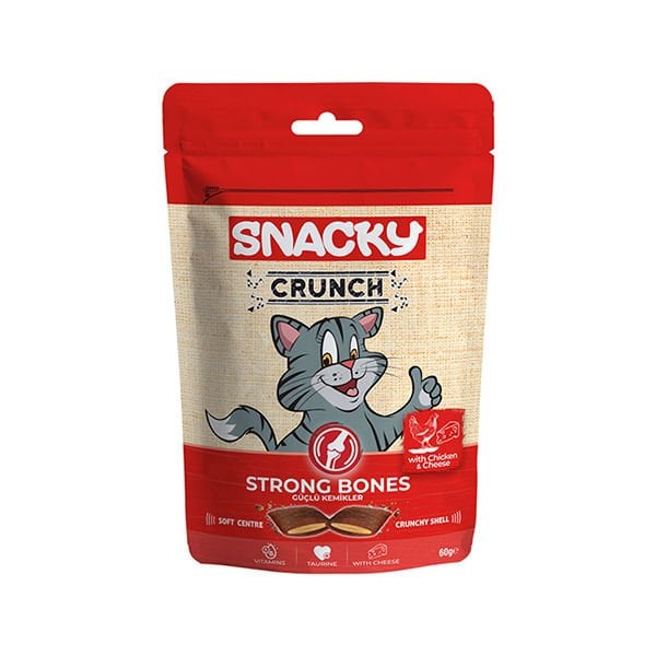 Snacky 60 Gr Crunch Strong Bones | Kedi Bisküvi Ödül Maması