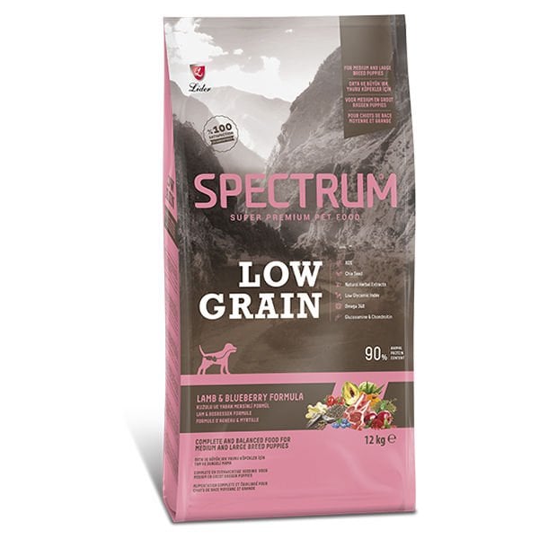 Spectrum 12 Kg Low Grain Puppy Medium Large Kuzu ve Yaban Mersini | Yavru Köpek Kuru Maması