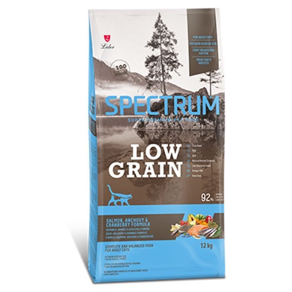 Spectrum 12 Kg Low Grain Somon Hamsi ve Kızılcık | Yetişkin Kuru Kedi Maması