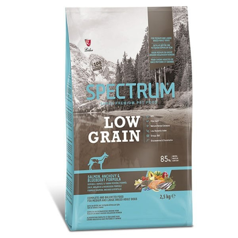 Spectrum 2,5 Kg Low Grain Medium Large Somon Hamsi ve Yaban Mersini | Yetişkin Köpek Kuru Maması Spectrum 2,5 Kg Low Grain Medium Large Somon Hamsi ve Yaban Mersini | Yetişkin Köpek Kuru Maması