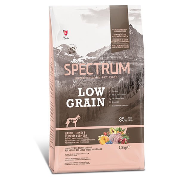 Spectrum 2,5 Kg Low Grain Medium Large Tavşan Hindi ve Balkabağı | Yetişkin Köpek Kuru Maması