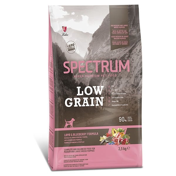 Spectrum 2,5 Kg Low Grain Puppy Medium Large Kuzu ve Yaban Mersini | Tahılsız Köpek Kuru Maması