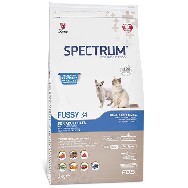 Spectrum  2 Kg Adult Fussy34 Hipoalerjenik Somonlu Hassas Seçici Yetişkin | Yetişkin Kuru Kedi Maması