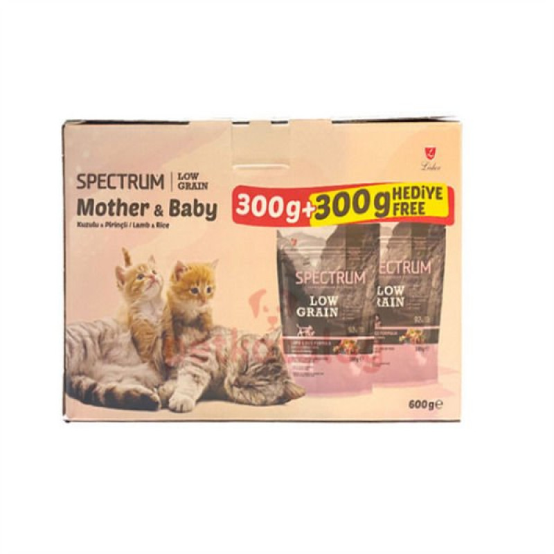 Spectrum 300 Gr + 300 Gr Low Grain Mother & Baby Kuzu | Yavru Kedi Kuru Maması Spectrum 300 Gr + 300 Gr Low Grain Mother & Baby Kuzu | Yavru Kedi Kuru Maması