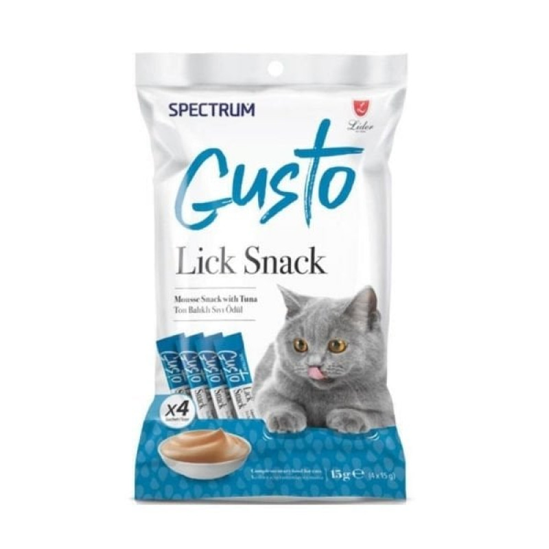 Spectrum Gusto Lick Snack Ton Balıklı Sıvı Kedi Ödül Maması 4x15 Gr