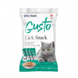 Spectrum Gusto Lick Snack Ton ve Somon Balıklı Sıvı Kedi Ödül Maması 4x15 Gr