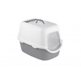 Cathy Filtreli Kapalı Kedi Tuvaleti Beyaz/Gri 56x40x40 Cm