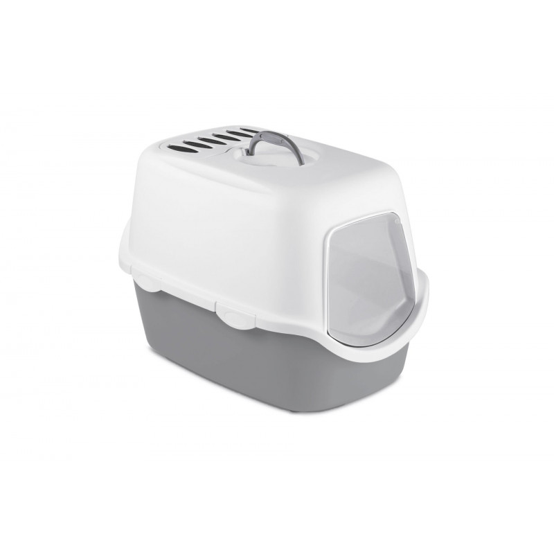 Stefanplast Cathy Filtreli Kapalı Kedi Tuvaleti Beyaz/Gri 56x40x40 Cm