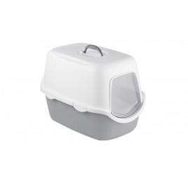 Cathy Kapalı Kedi Tuvaleti Beyaz/Gri 56x40x40 Cm