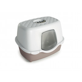 Stefanplast Tres Chic Karbon Filtreli Kapalı Kedi Tuvaleti Beyaz/Bej 56x39x39 Cm
