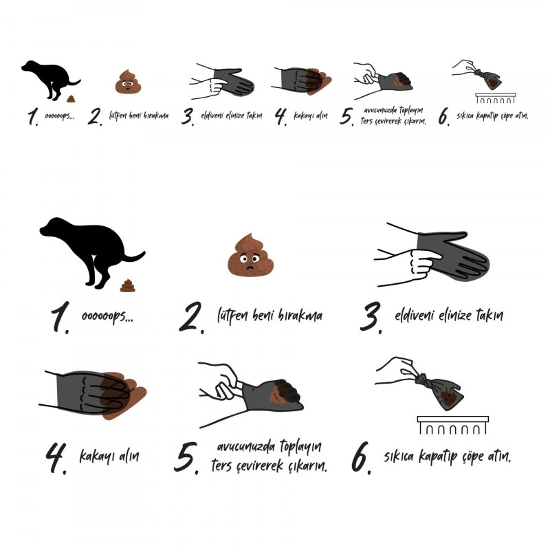 Sterel 50 Adet Pet Tuvalet Eldiveni | Kedi Tuvalet Poşeti