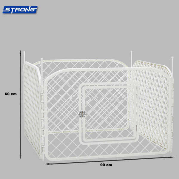 Strong 4 Adet Plastik Çit 90X60 Panel | Köpek Kapısı