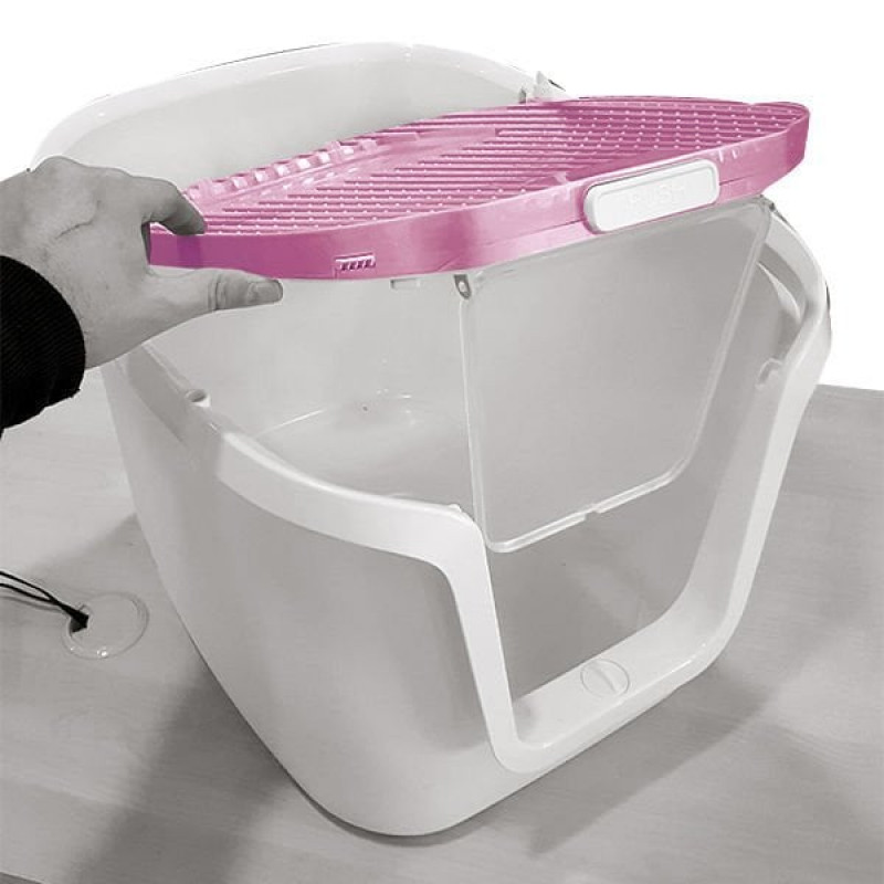 Sunsun 3in1 Filtreli Kapalı Kedi Tuvaleti Pembe | Kapalı Kedi Tuvaleti