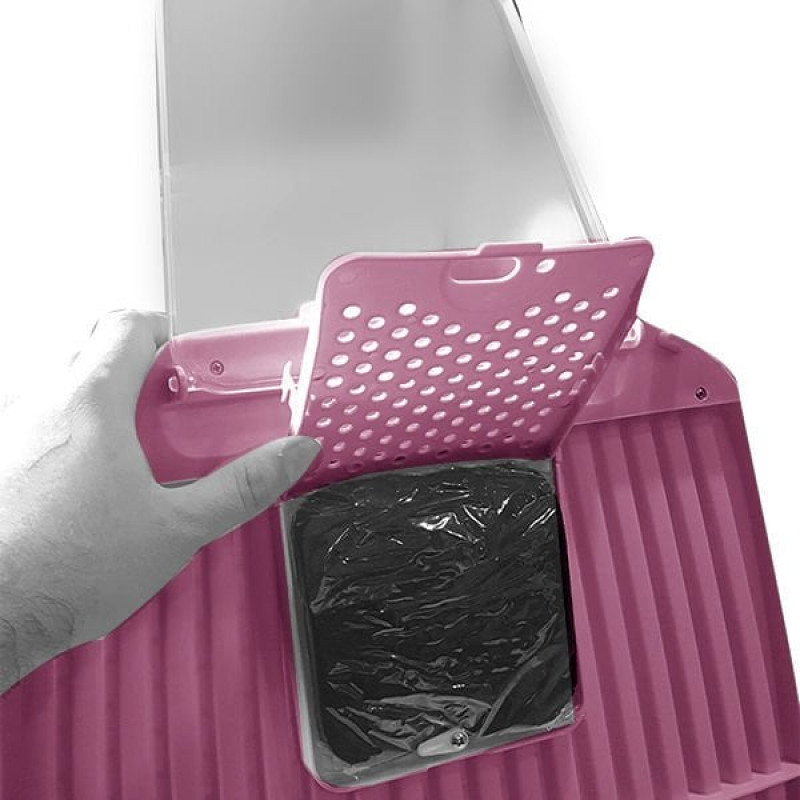 Sunsun 3in1 Filtreli Kapalı Kedi Tuvaleti Pembe | Kapalı Kedi Tuvaleti