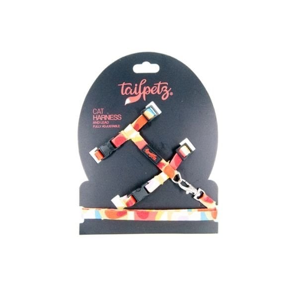 Tailpetz 22-30 Cm Harness Ayarlanabilir Göğüs ve Gezdirme Tasması Picasso | Kedi Gezdirme Tasması
