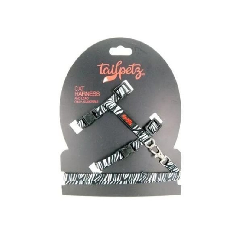 Tailpetz 22-30 Cm Harness Ayarlanabilir Göğüs ve Gezdirme Tasması Zebra | Kedi Göğüs Tasması Tailpetz 22-30 Cm Harness Ayarlanabilir Göğüs ve Gezdirme Tasması Zebra | Kedi Göğüs Tasması