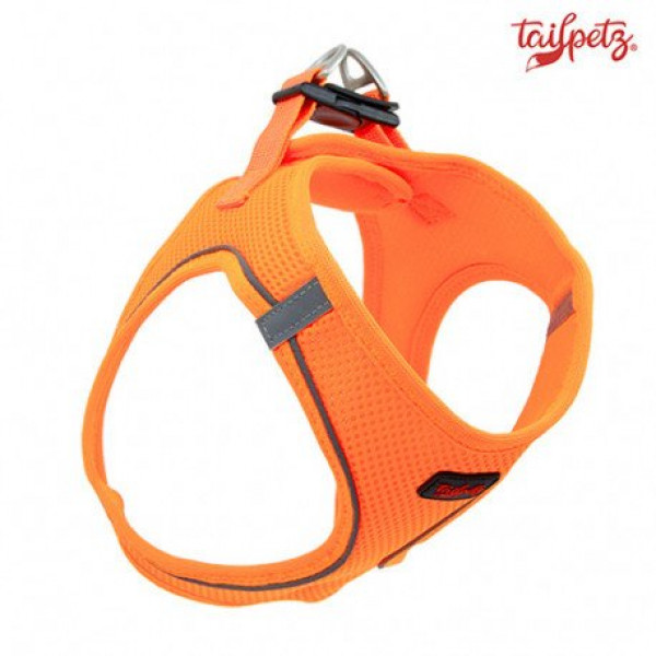 Tailpetz (S) Air Mesh Göğüs Tasması Neon Turuncu | Köpek Göğüs Tasması
