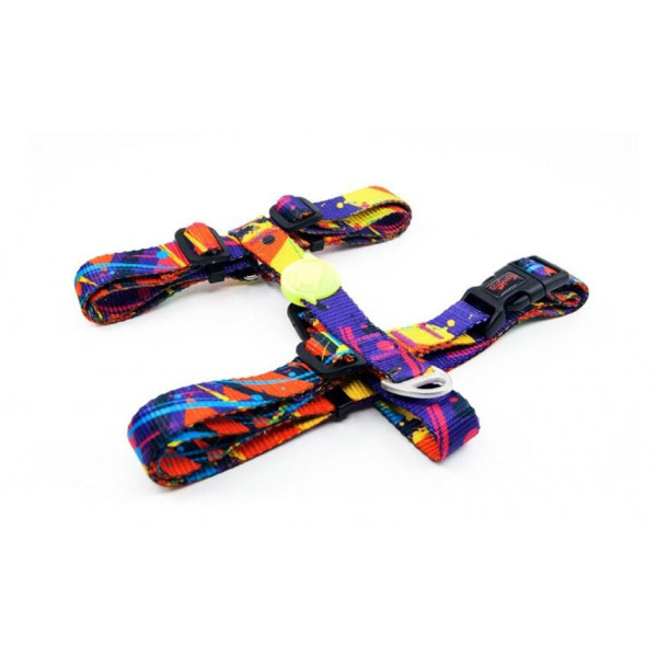 Tailpetz XS Splash Desenli Göğüs Tasması 19-33x22-37 Cm | Köpek Göğüs Tasması