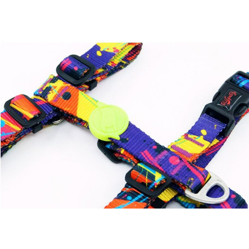 Tailpetz XS Splash Desenli Göğüs Tasması 19-33x22-37 Cm | Köpek Göğüs Tasması