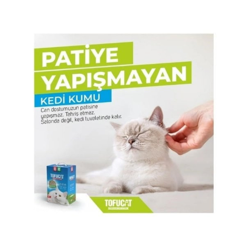 TofuCat Tuvalete Atılabilen Koku Hapsedeci Topaklanan Doğal Kedi Kumu 8 Lt | Doğal Kedi Kumu