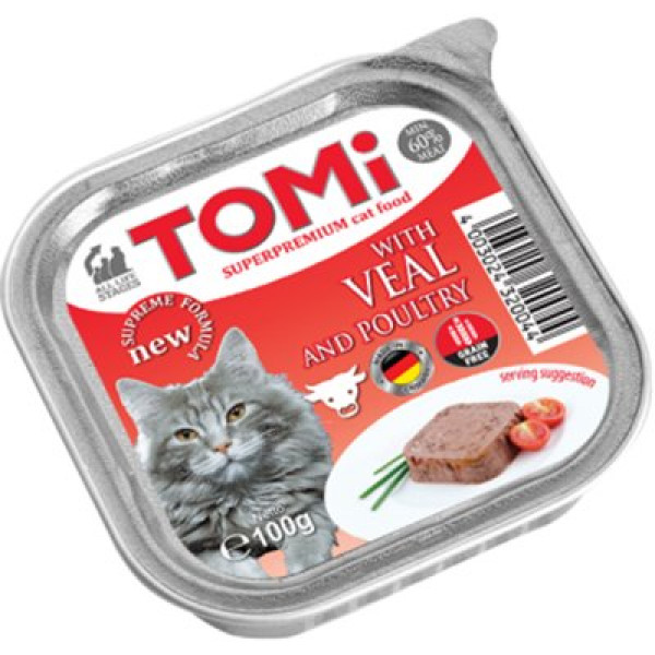 Tomi 100 Gr Dana ve Kanatlı Etli Pate 