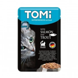 Tomi 100 Gr Somonlu ve Alabalıklı Pouch Yetişkin Kedi Maması Tomi 100 Gr Somonlu ve Alabalıklı Pouch Yetişkin Kedi Maması