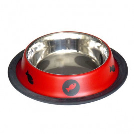 32 Oz Balık Desenli Çelik Kırmızı | Metal Mama Ve Su Kabı 32 Oz Balık Desenli Çelik Kırmızı | Metal Mama Ve Su Kabı