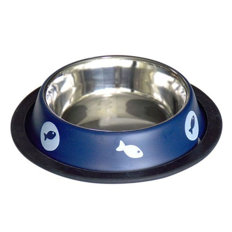 Tommy 8 Oz Çelik Kedi Desenli Lacivert | Metal Mama Ve Su Kabı Tommy 8 Oz Çelik Kedi Desenli Lacivert | Metal Mama Ve Su Kabı